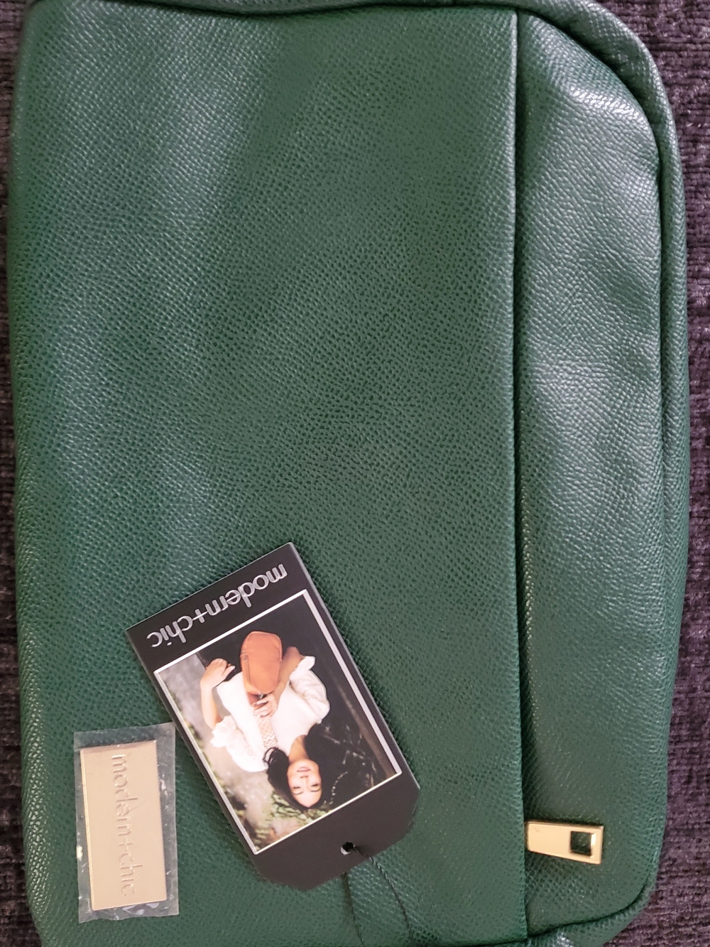 Modern + Chic Green Crossbody Bag with Gold Accent